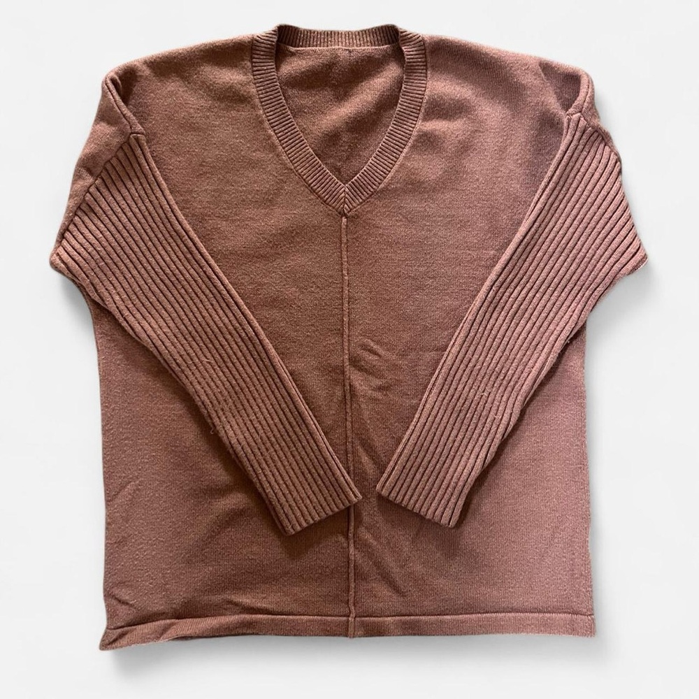 Women’s Brown V-Neck Sweater